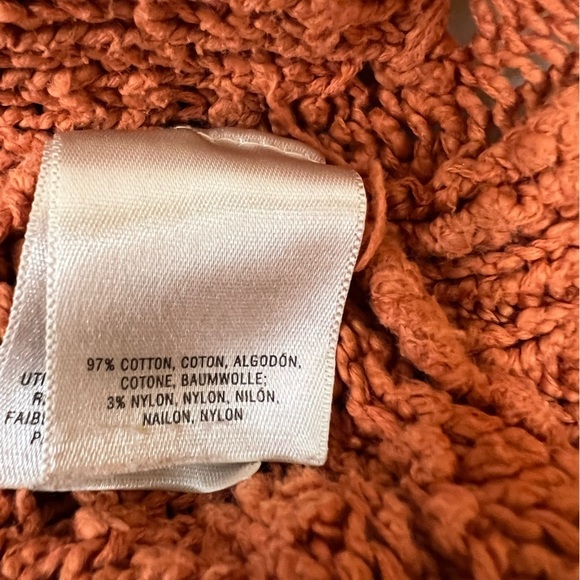 Moth Chunky Cable Knit High- Low Burnt Orange Sweater Size S - Picture 12 of 12